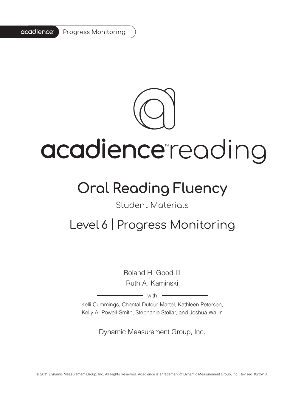 Oral Reading Fluency Student Materials Level 6 | Progress Monitoring