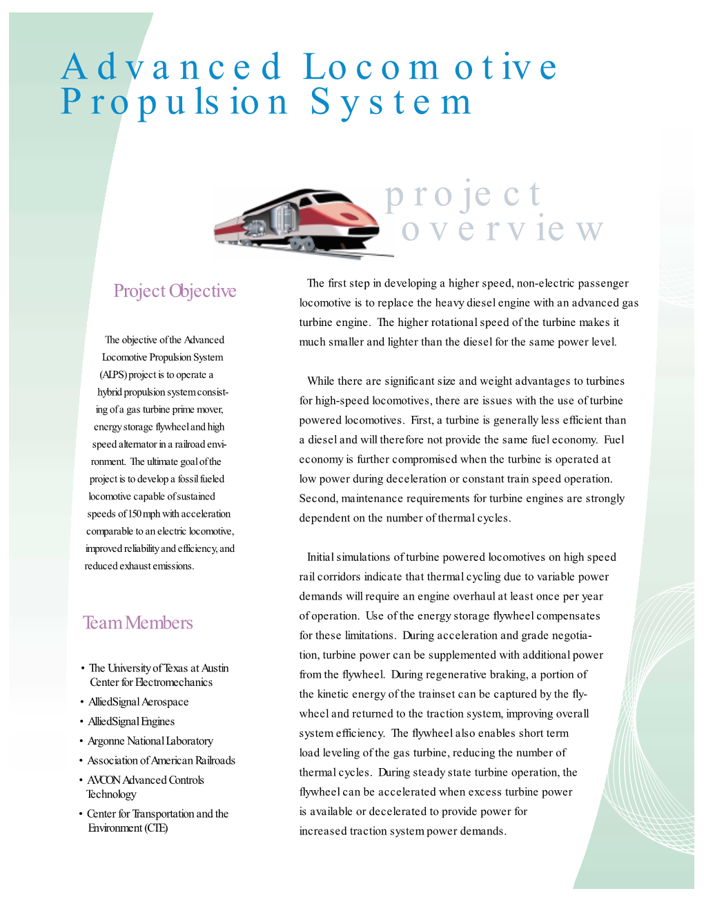 Advanced Locomotive Propulsion System (ALPS)