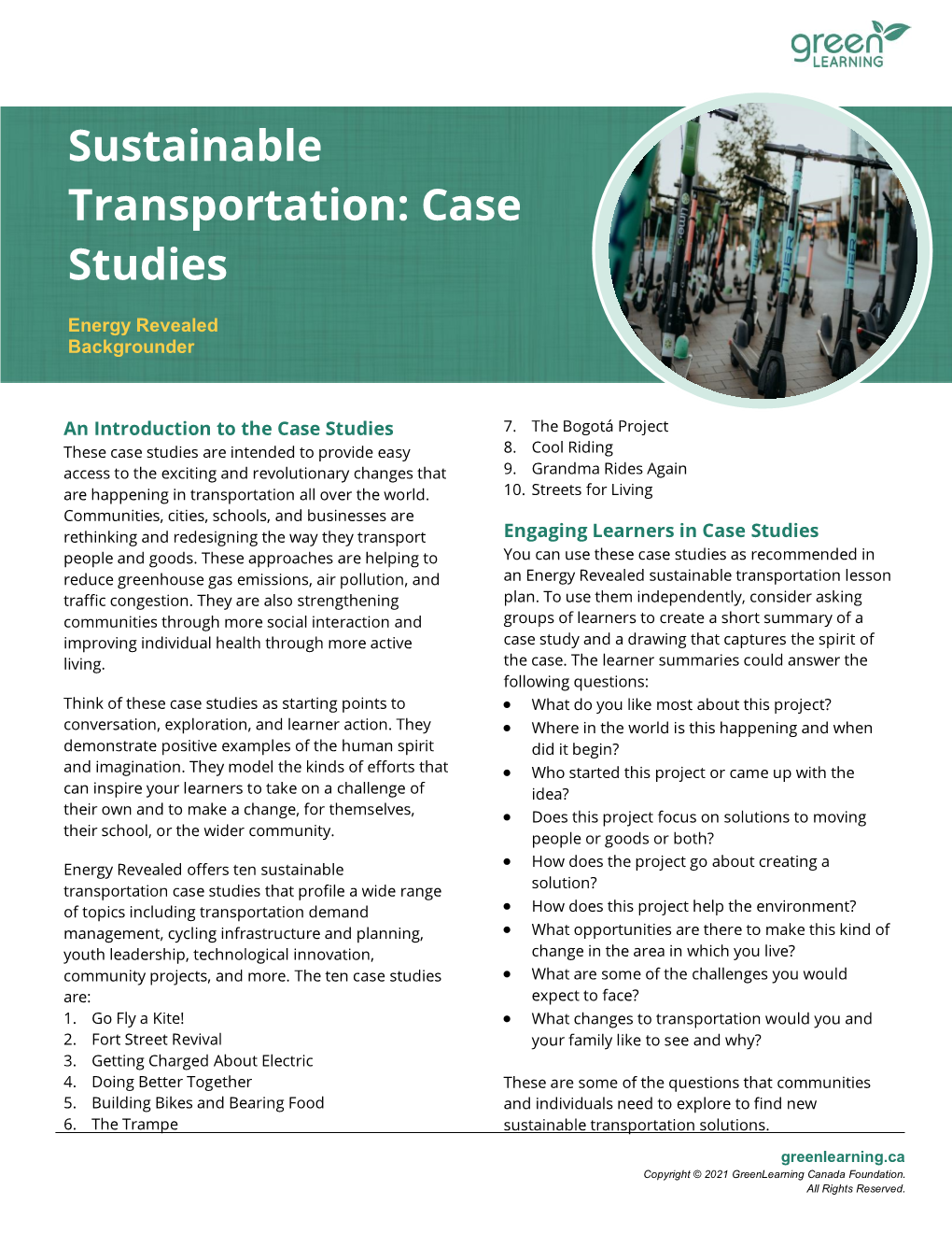 Sustainable Transportation: Case Studies