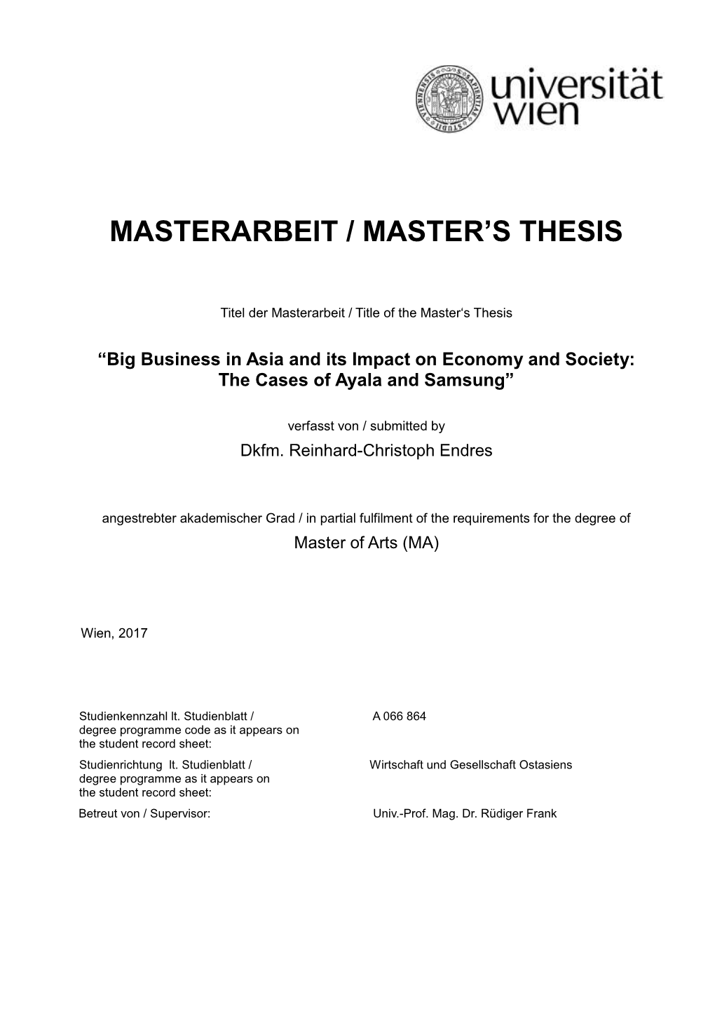 Masterarbeit / Master's Thesis