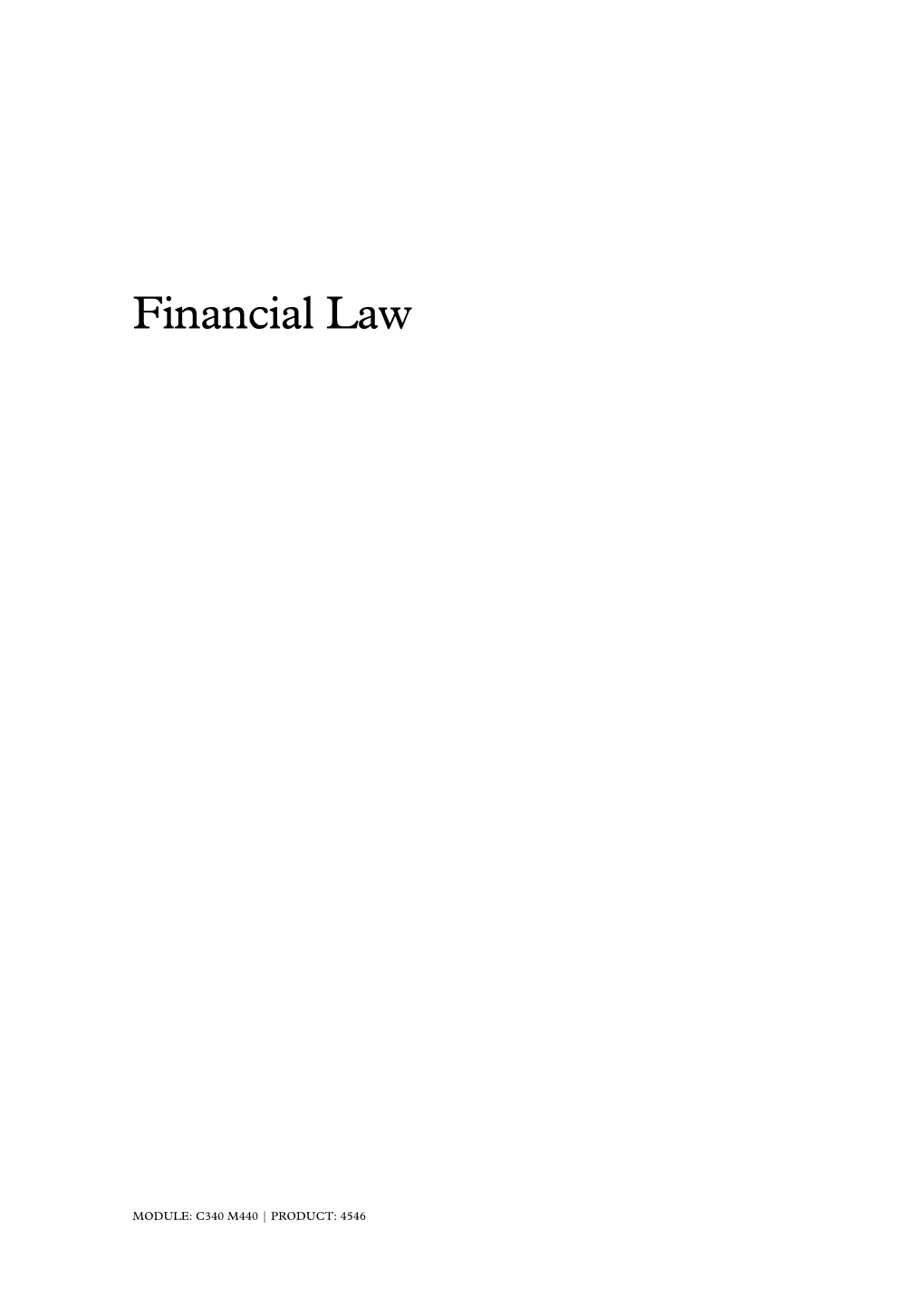 Financial Law