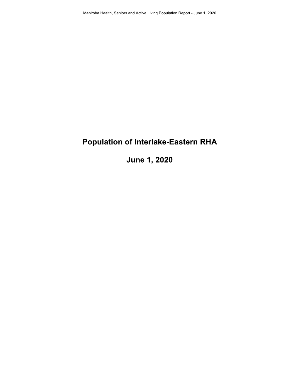 2020 Population Report