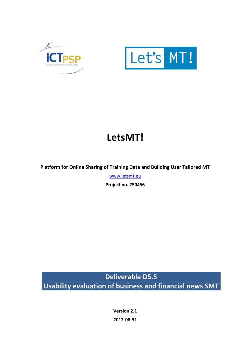 D5.5 Usability Evaluation of Business and Financial News SMT