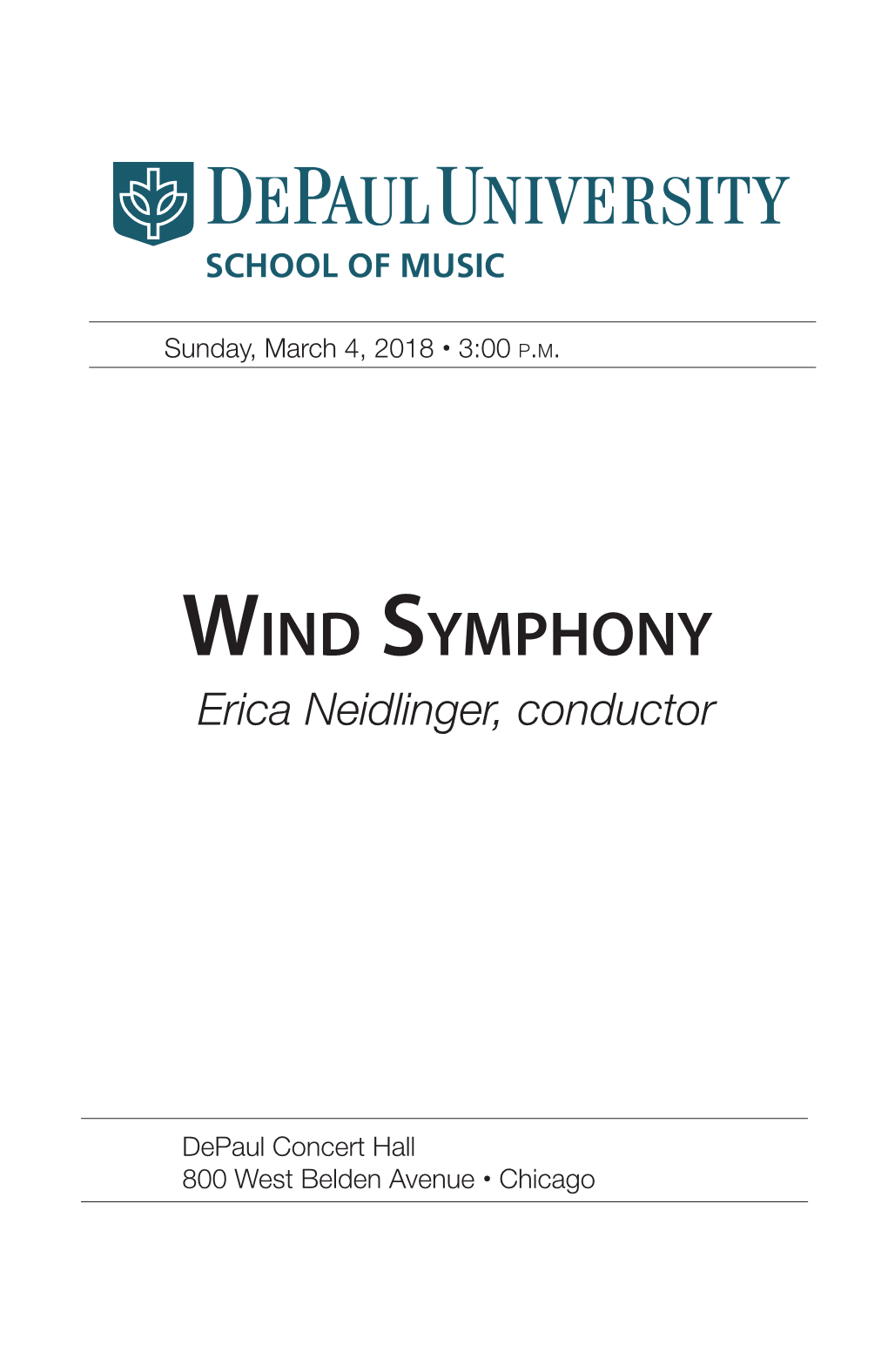 Wind Symphony Erica Neidlinger, Conductor