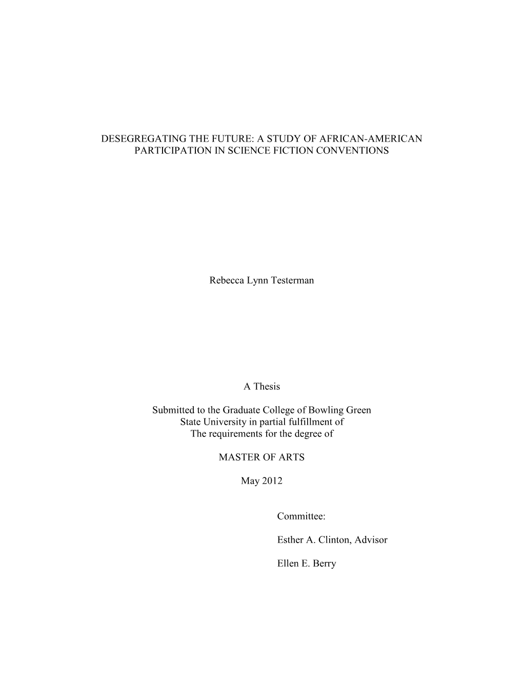 A Study of African-American Participation in Science Fiction Conventions