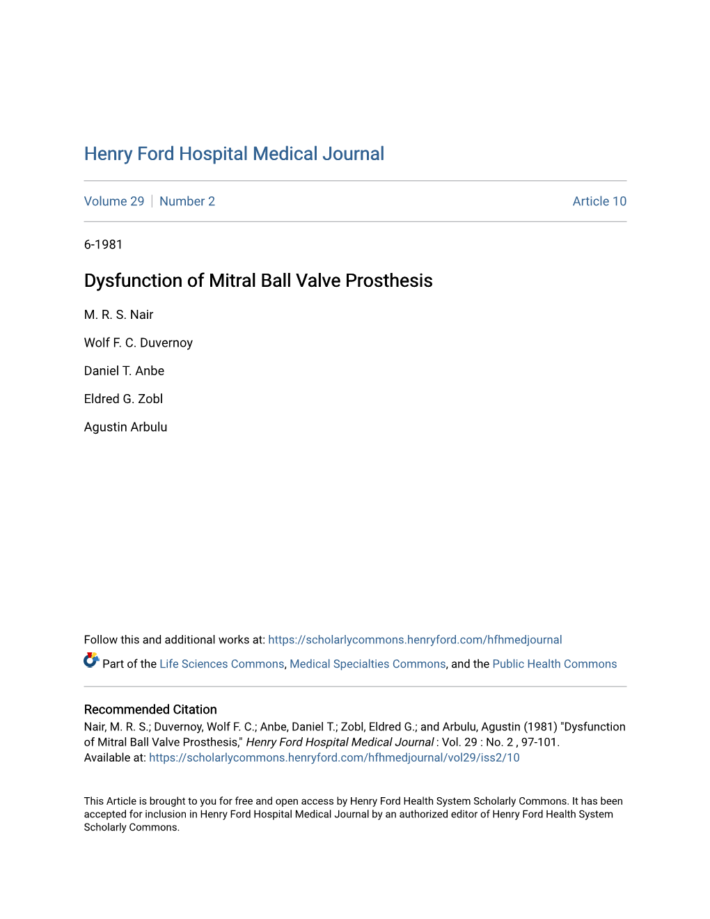 Dysfunction of Mitral Ball Valve Prosthesis