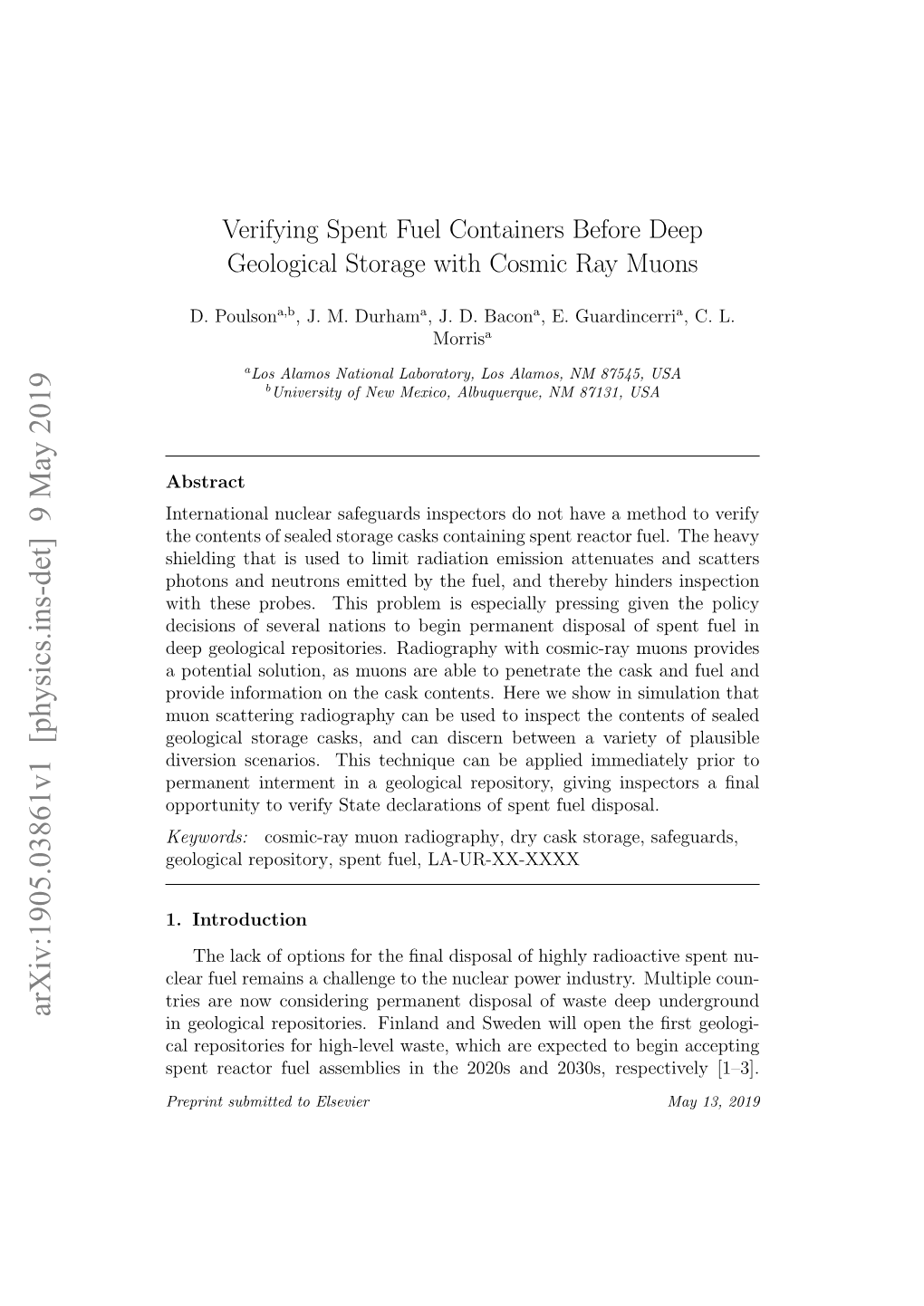 Verifying Spent Fuel Containers Before Deep Geological Storage with Cosmic Ray Muons