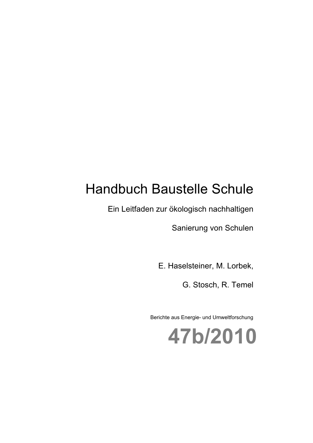 Handbuch Baustelle Schule