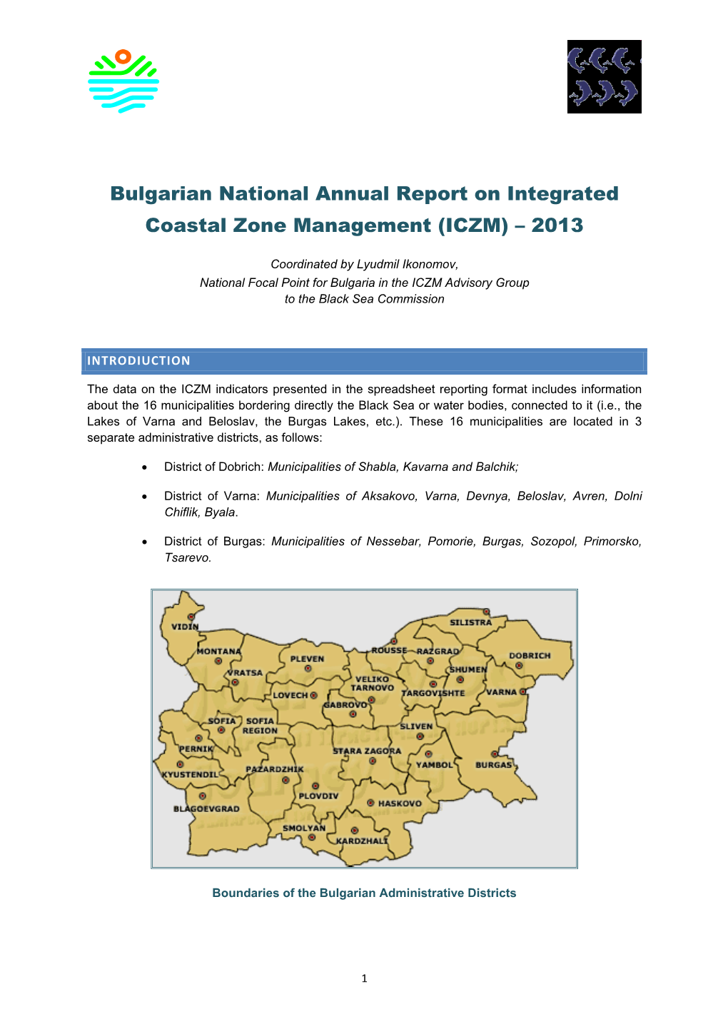 Bulgarian National Annual Report on Integrated Coastal Zone Management (ICZM) – 2013