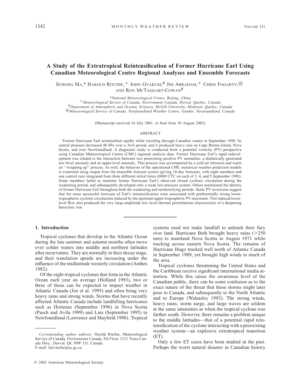 A Study of the Extratropical Reintensification of Former