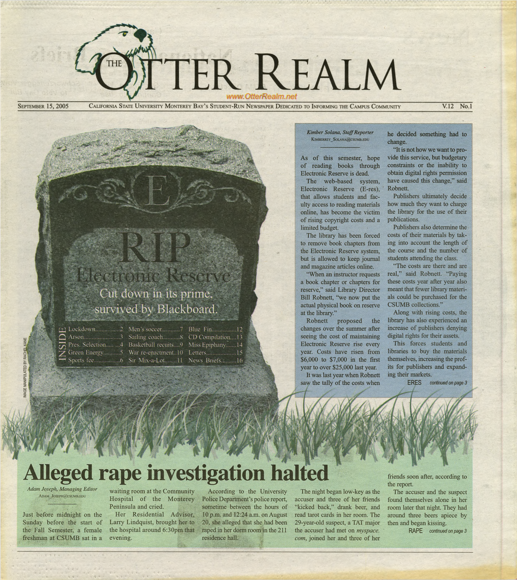 Otter Realm, September 15, 2005 (Vol. 12 No. 1)