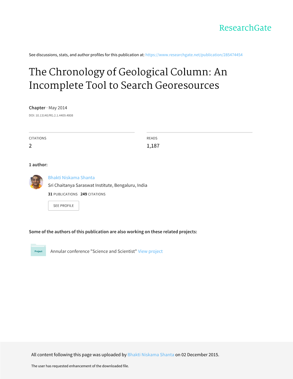 The Chronology of Geological Column: an Incomplete Tool to Search Georesources