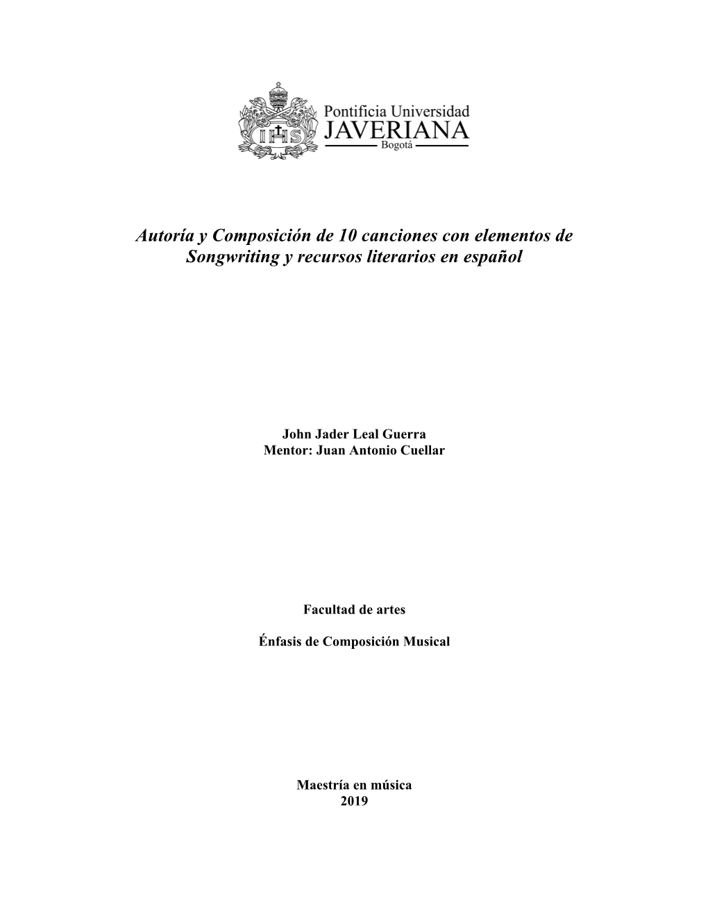 Autoría Y Composición De 10 Canciones Con Elementos De Songwriting Y Recursos Literarios En Español