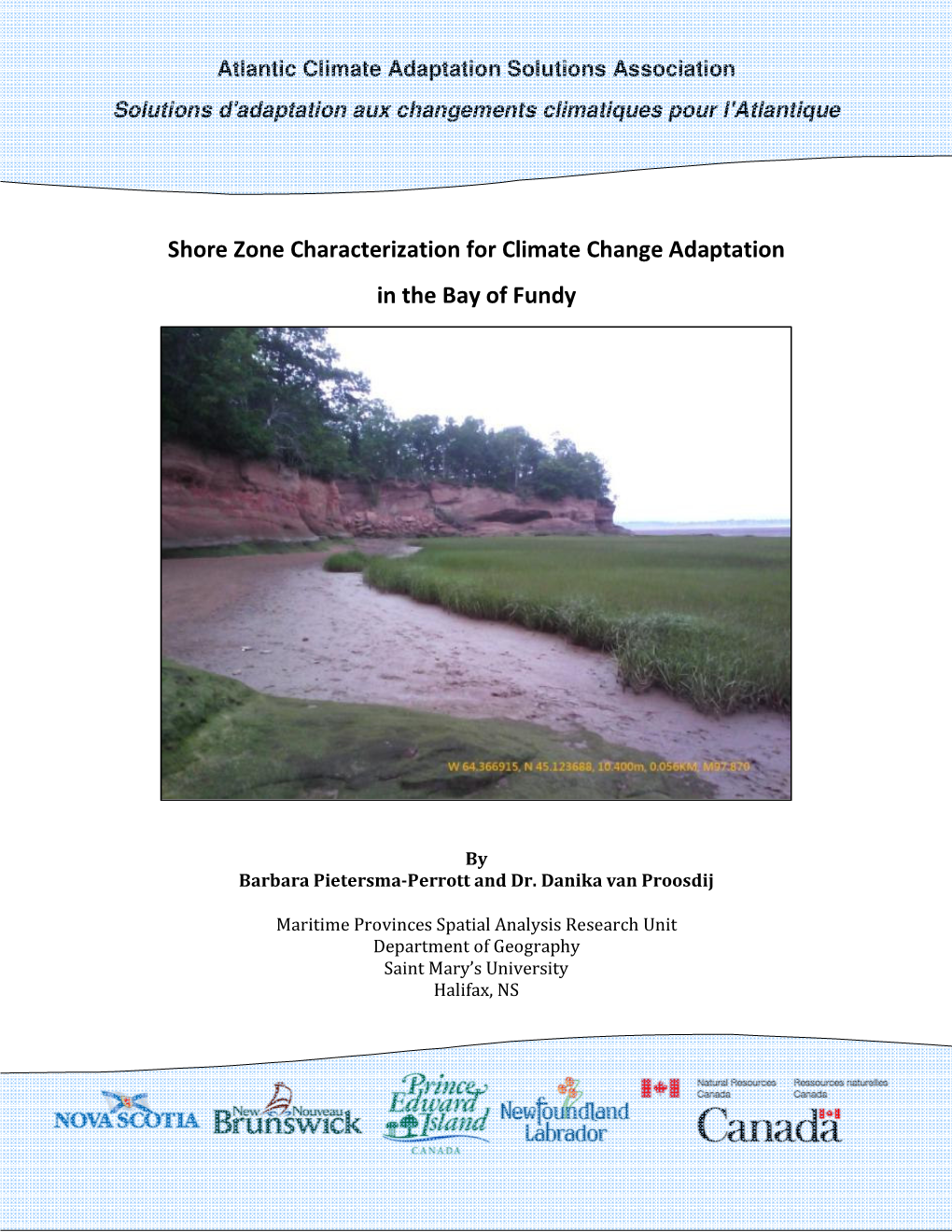 Shore Zone Characterization for Climate Change Adaptation in the Bay of Fundy