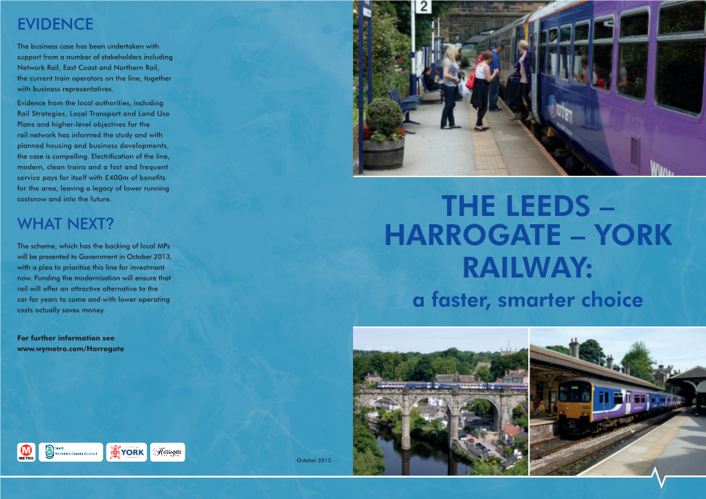 Leeds Harrogate York Railway a Faster Smarter Choice