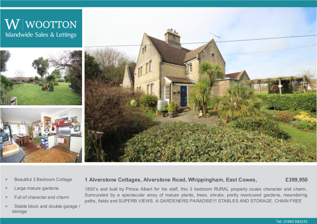 1 Alverstone Cottages, Alverstone Road, Whippingham, East Cowes, £399,950