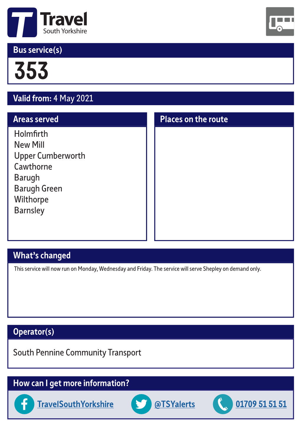 Valid From: 4 May 2021 Bus Service(S) What's