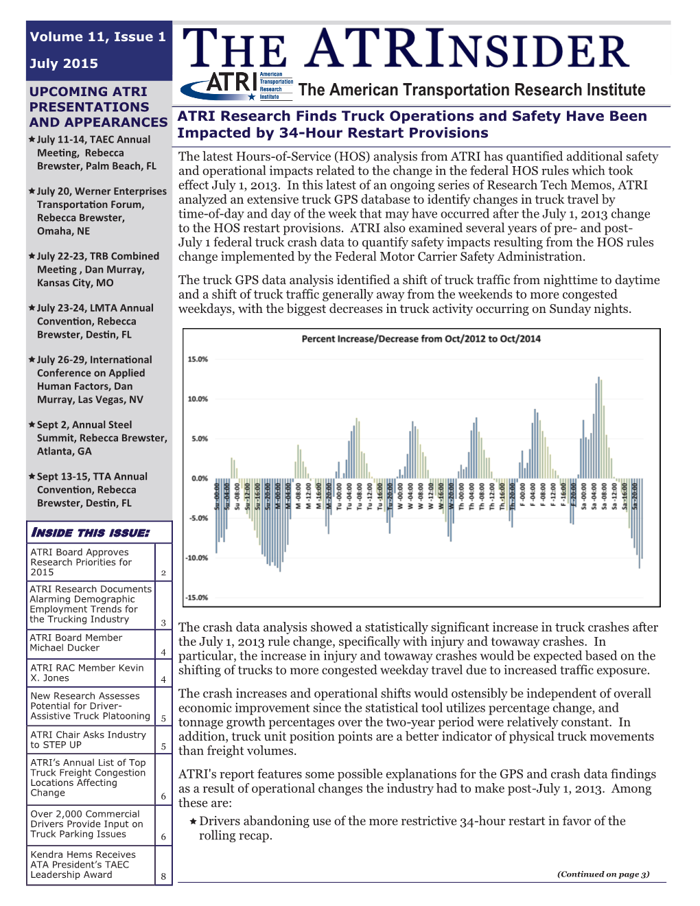 ATRI Research Finds Truck Operations and Safety Have Been