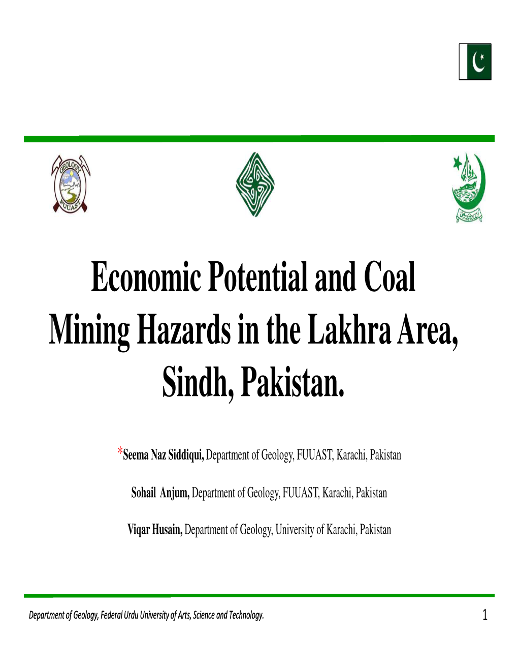 Economic Potential and Coal Mining Hazards in the Lakhra Area, Sindh, Pakistan