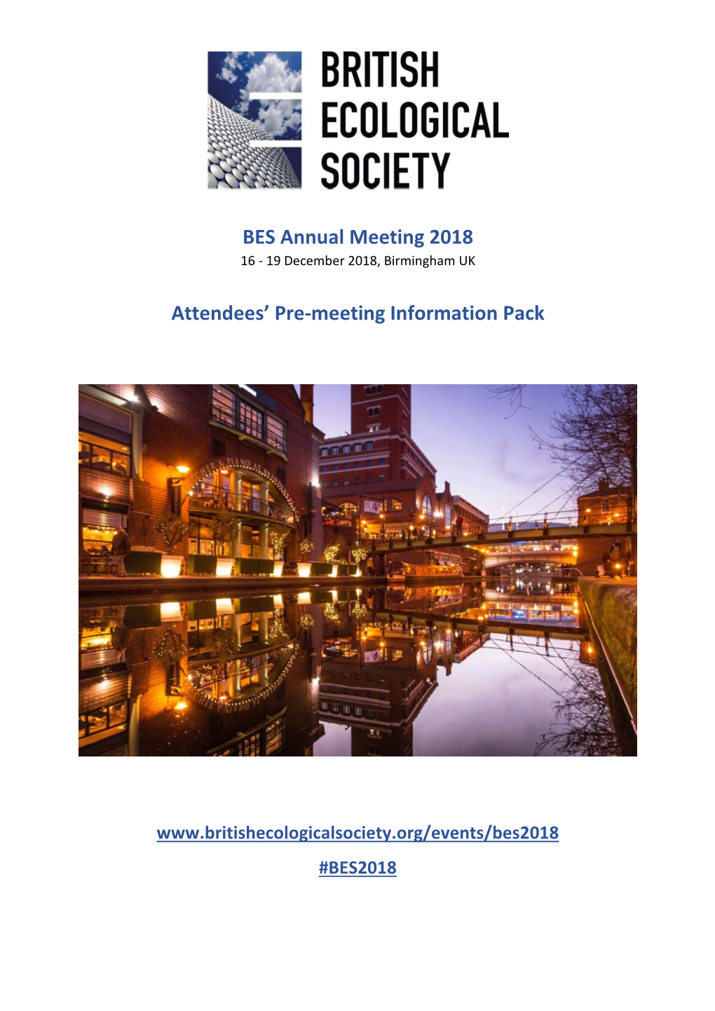 BES Annual Meeting 2018 Attendees' Pre-Meeting Information Pack