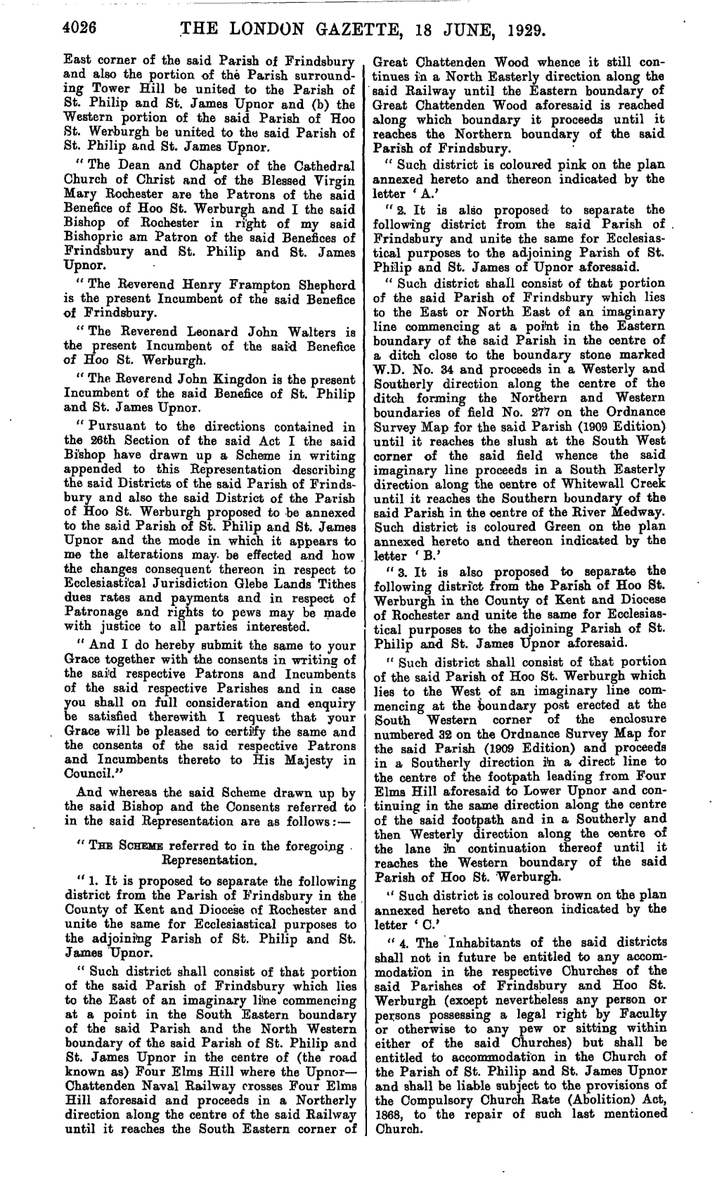 The London Gazette, 18 June, 1929