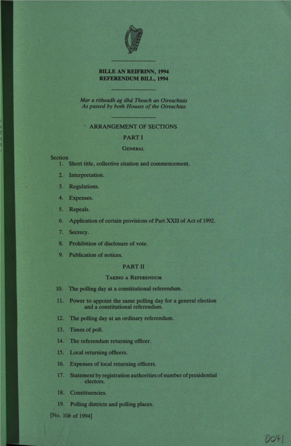 Referendum Bill, 1994