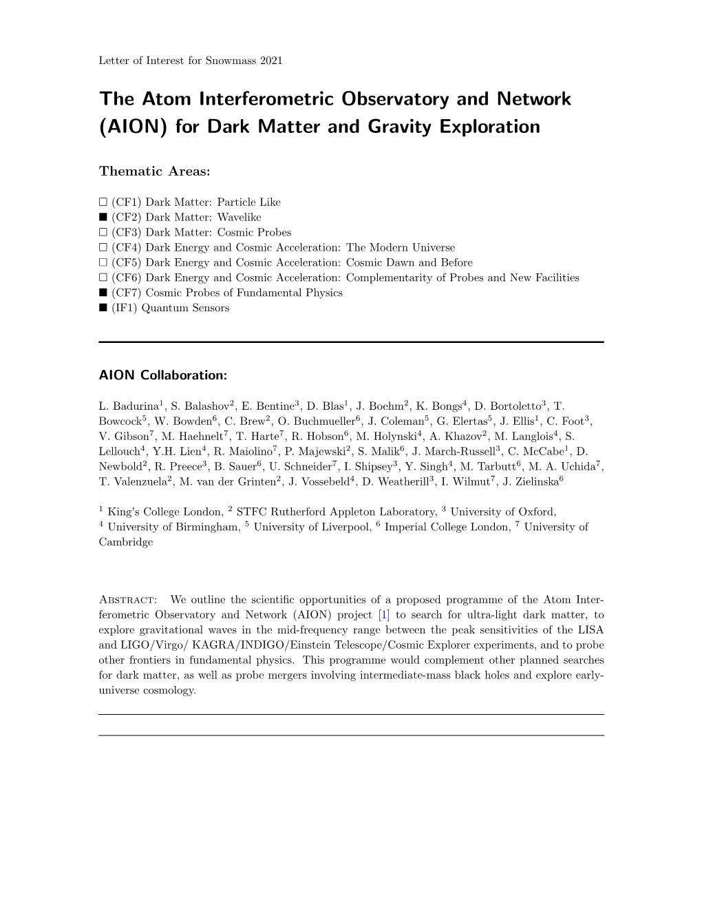 The Atom Interferometric Observatory and Network (AION) for Dark Matter and Gravity Exploration