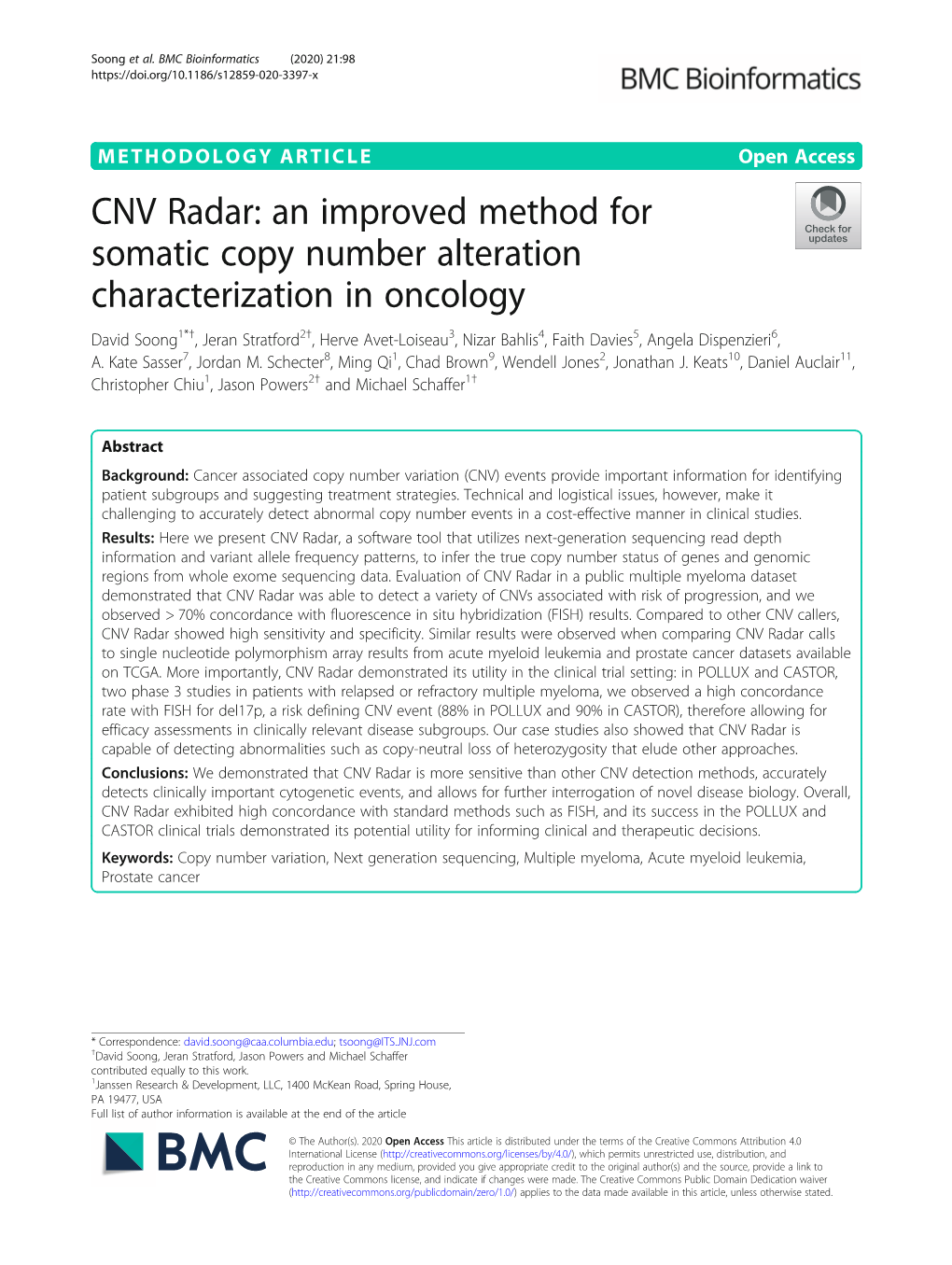 CNV Radar: an Improved Method for Somatic Copy