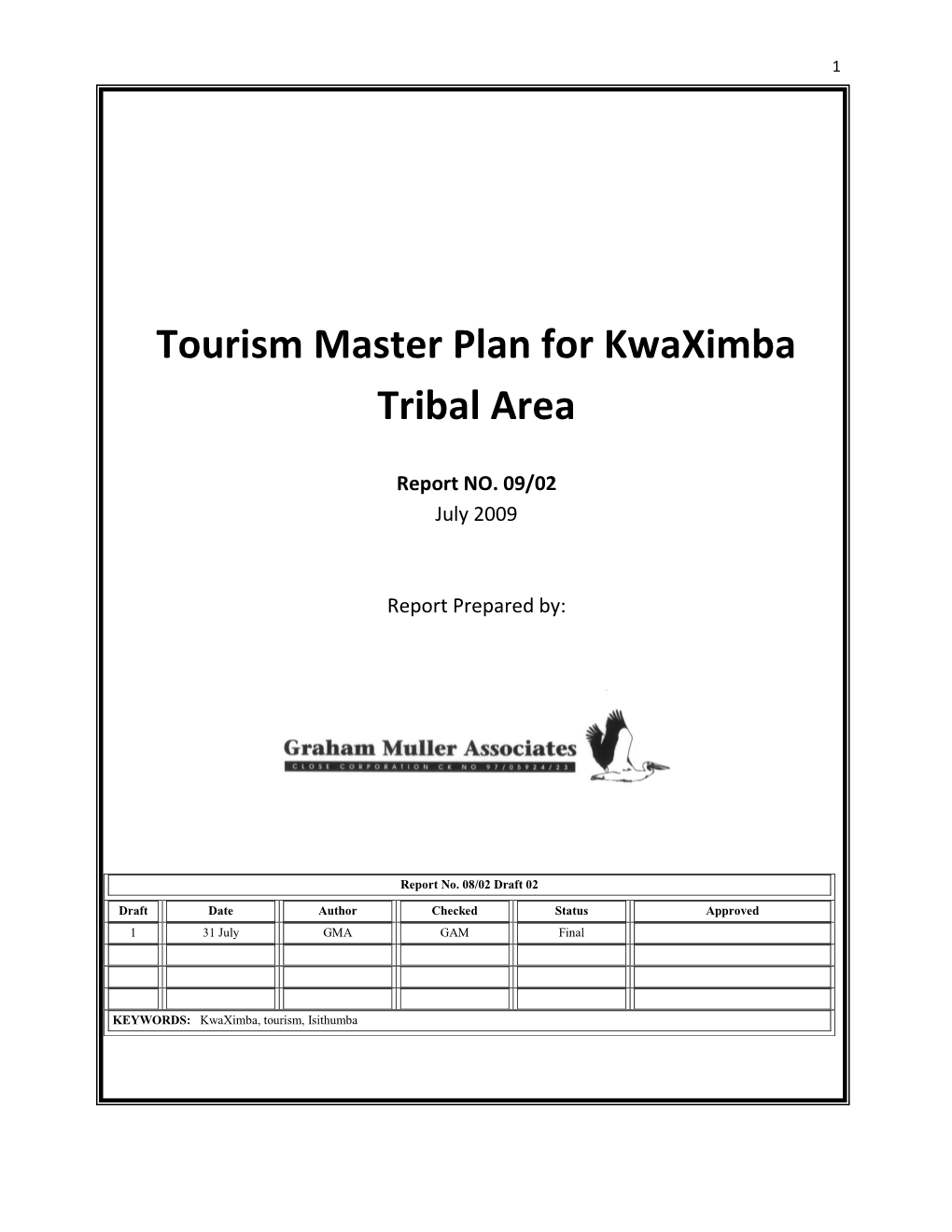 Tourism Master Plan for Kwaximba Tribal Area