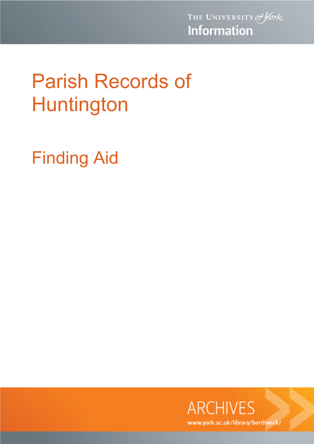 Parish Records of Huntington