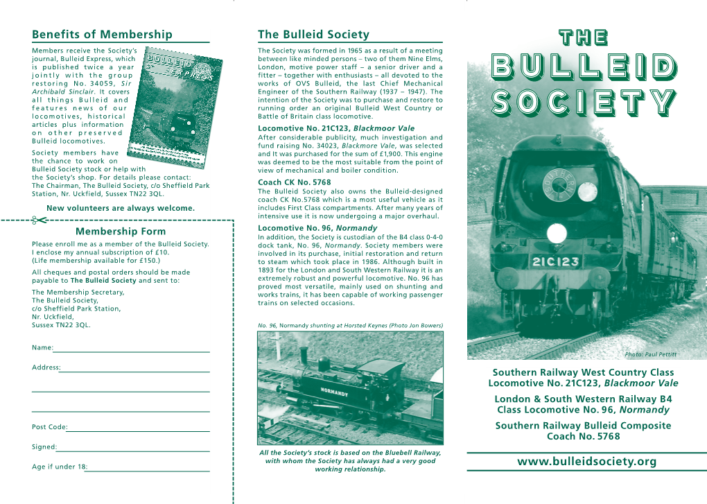 Bulleid Society Leaflet