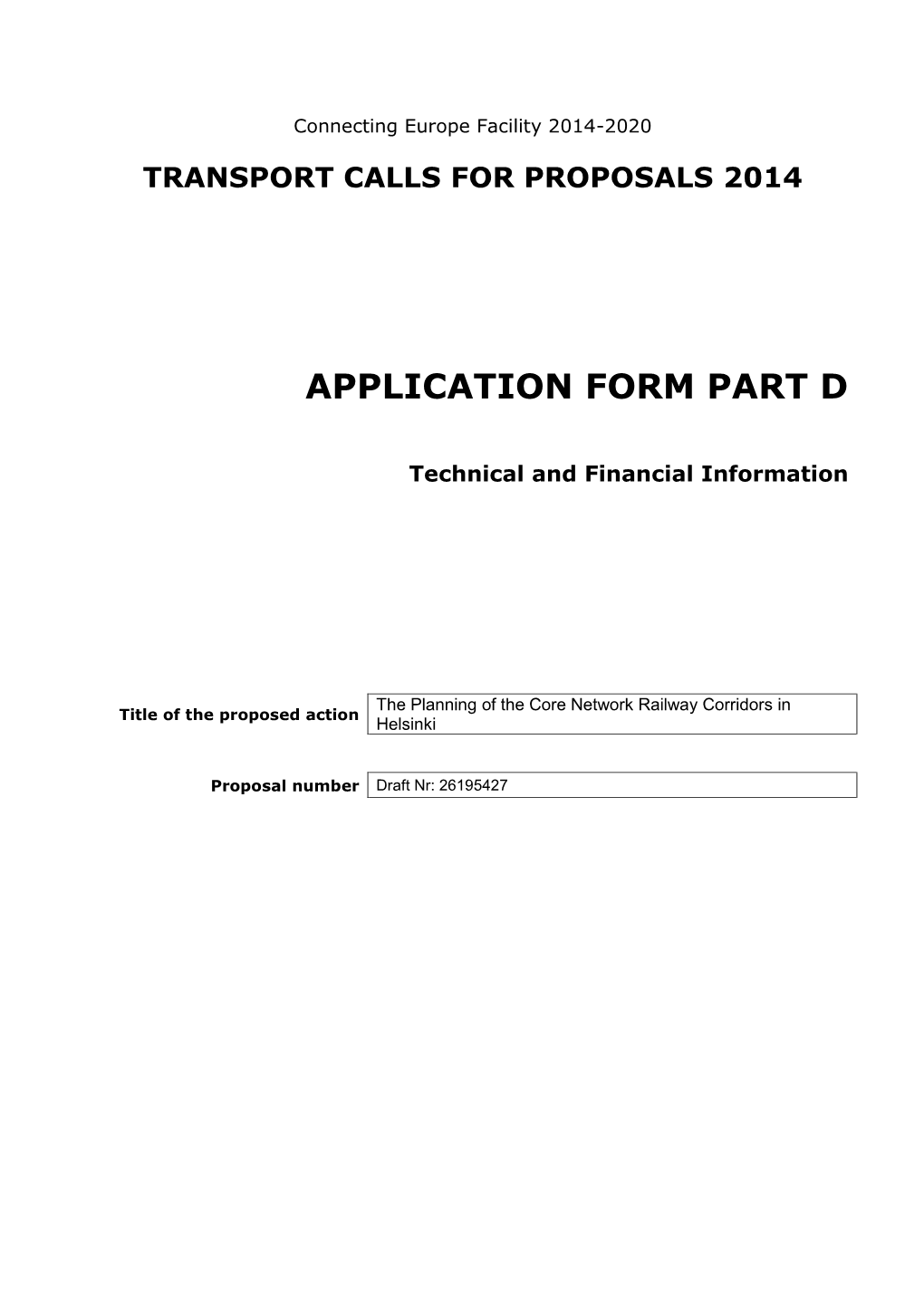 Application Form Part D