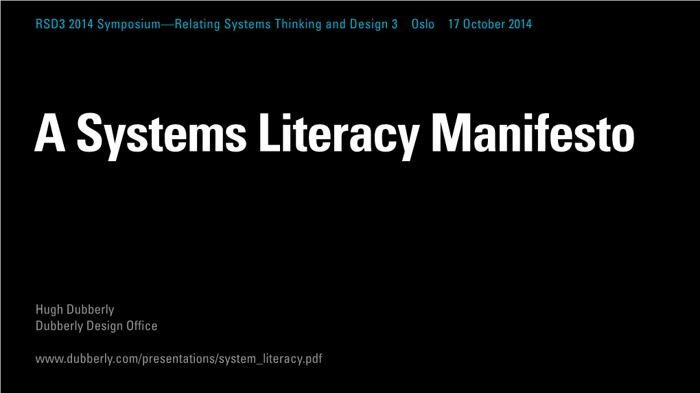Systems Literacy Is Enriched With