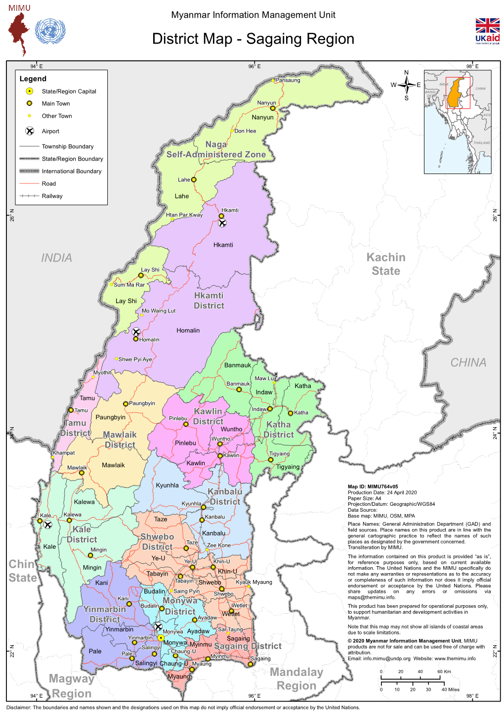 Region Map District Sagaing