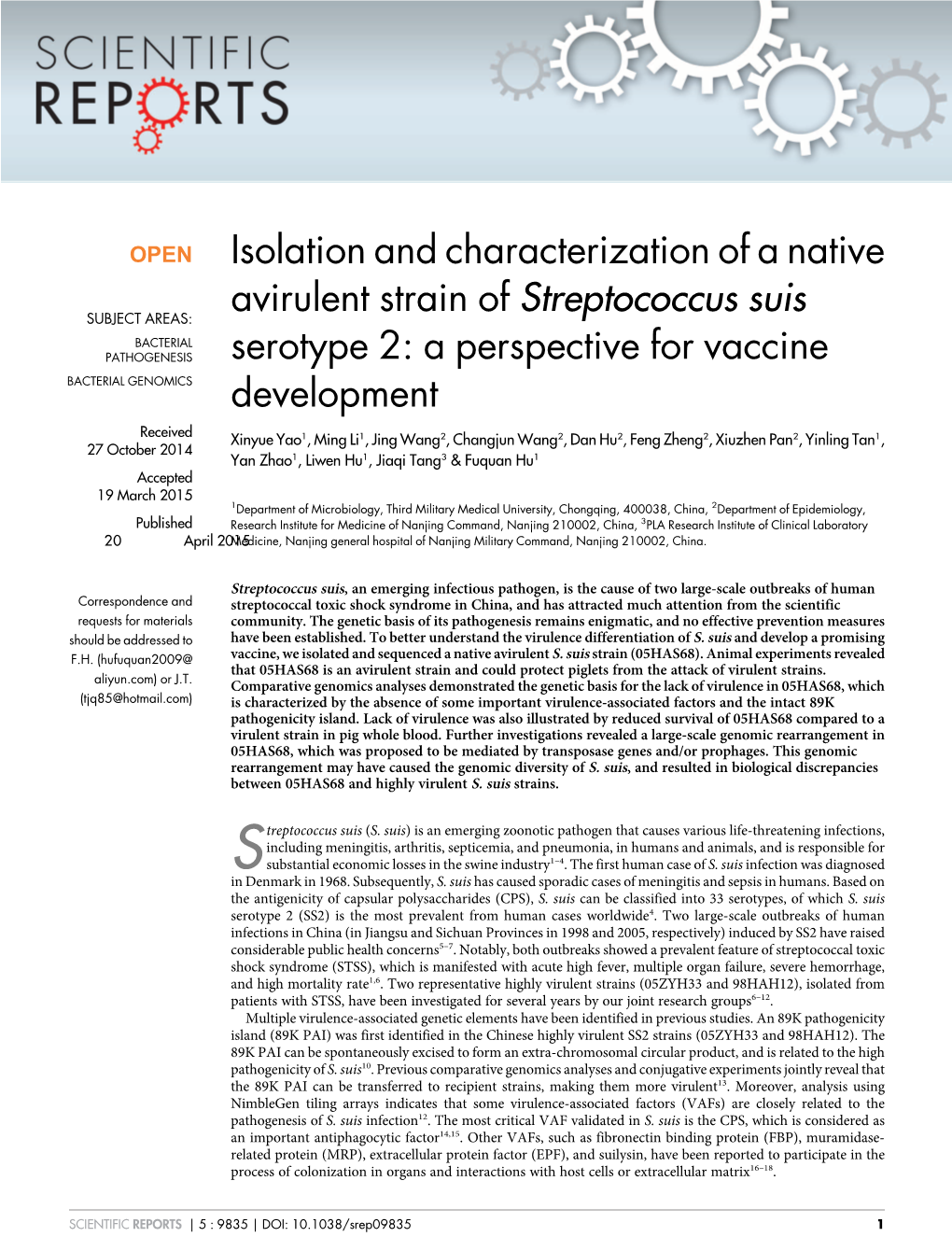 A Perspective for Vaccine Development