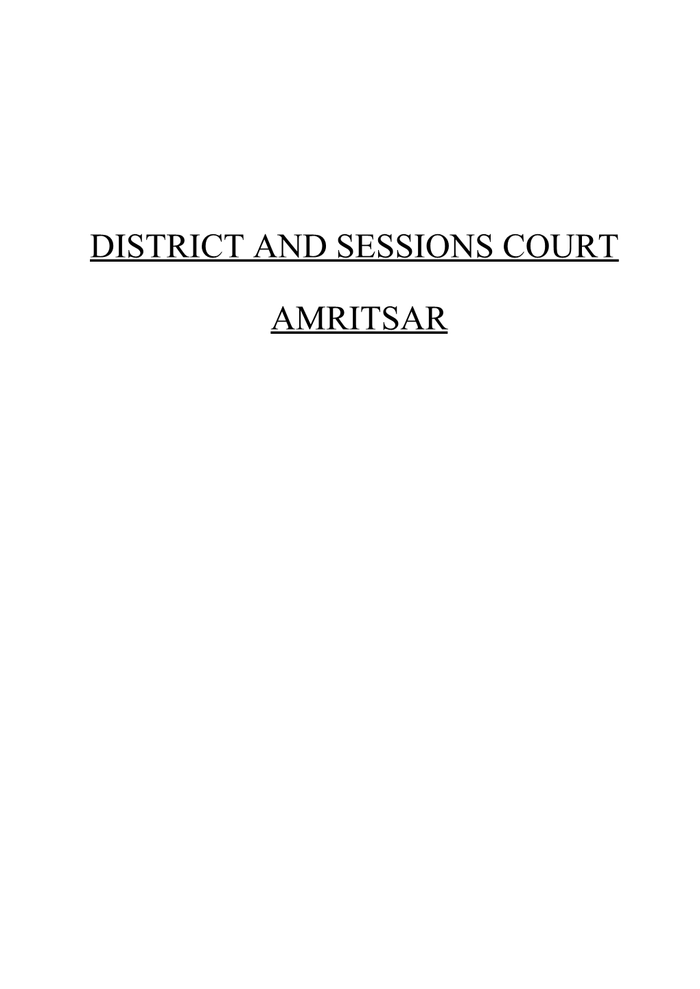 District and Sessions Court Amritsar