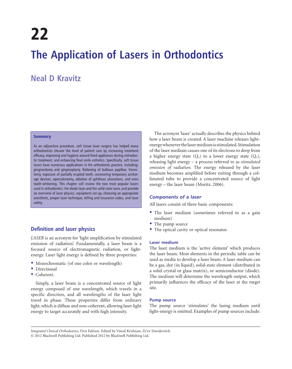 The Application of Lasers in Orthodontics