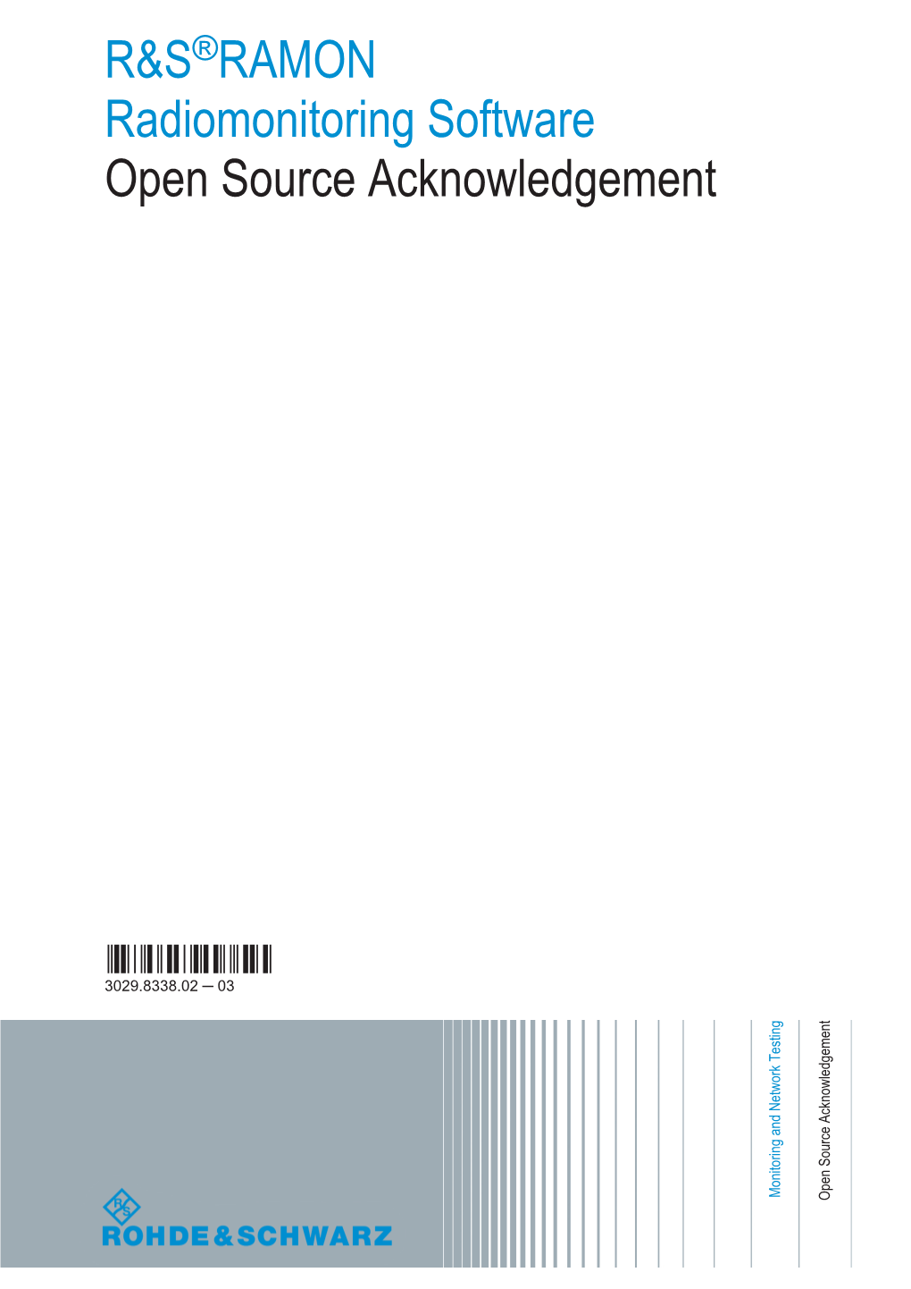 R&S RAMON Radiomonitoring Software Open Source