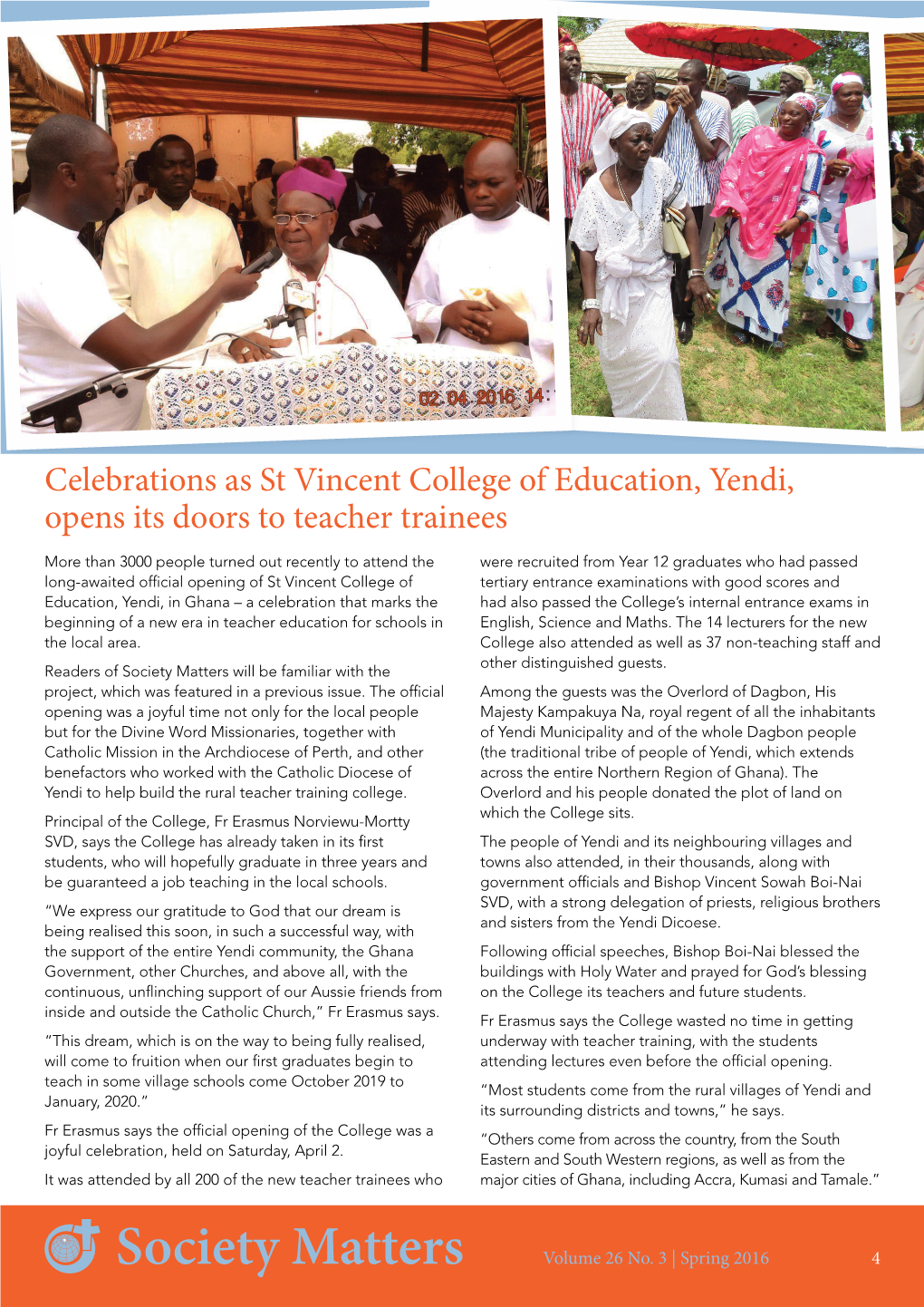 Celebrations As St Vincent College of Education, Yendi, Opens Its Doors To