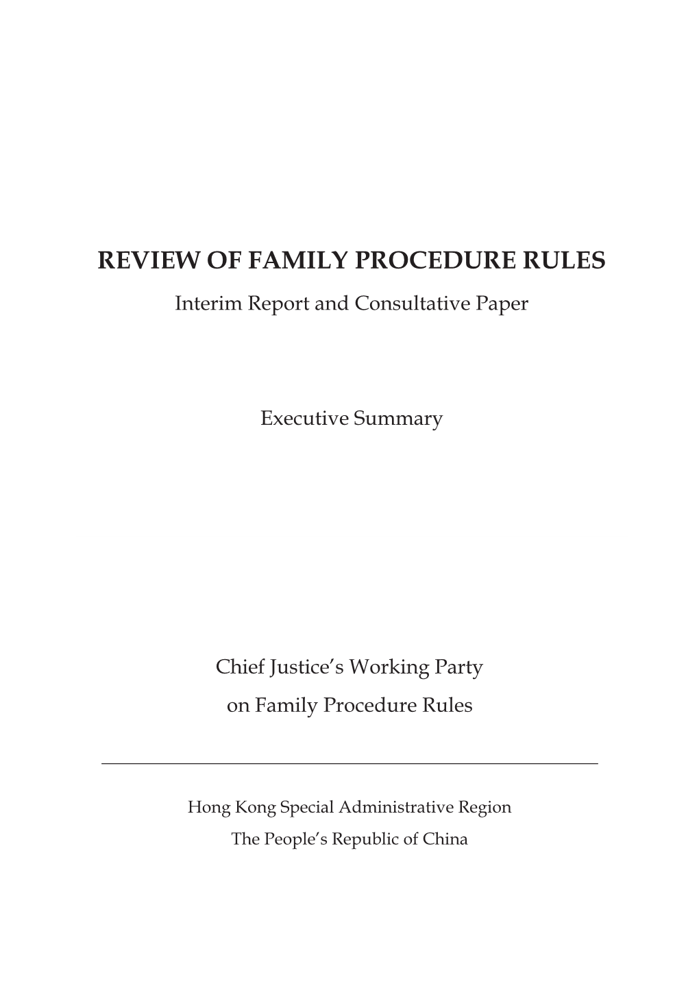 Review of Family Procedure Rules