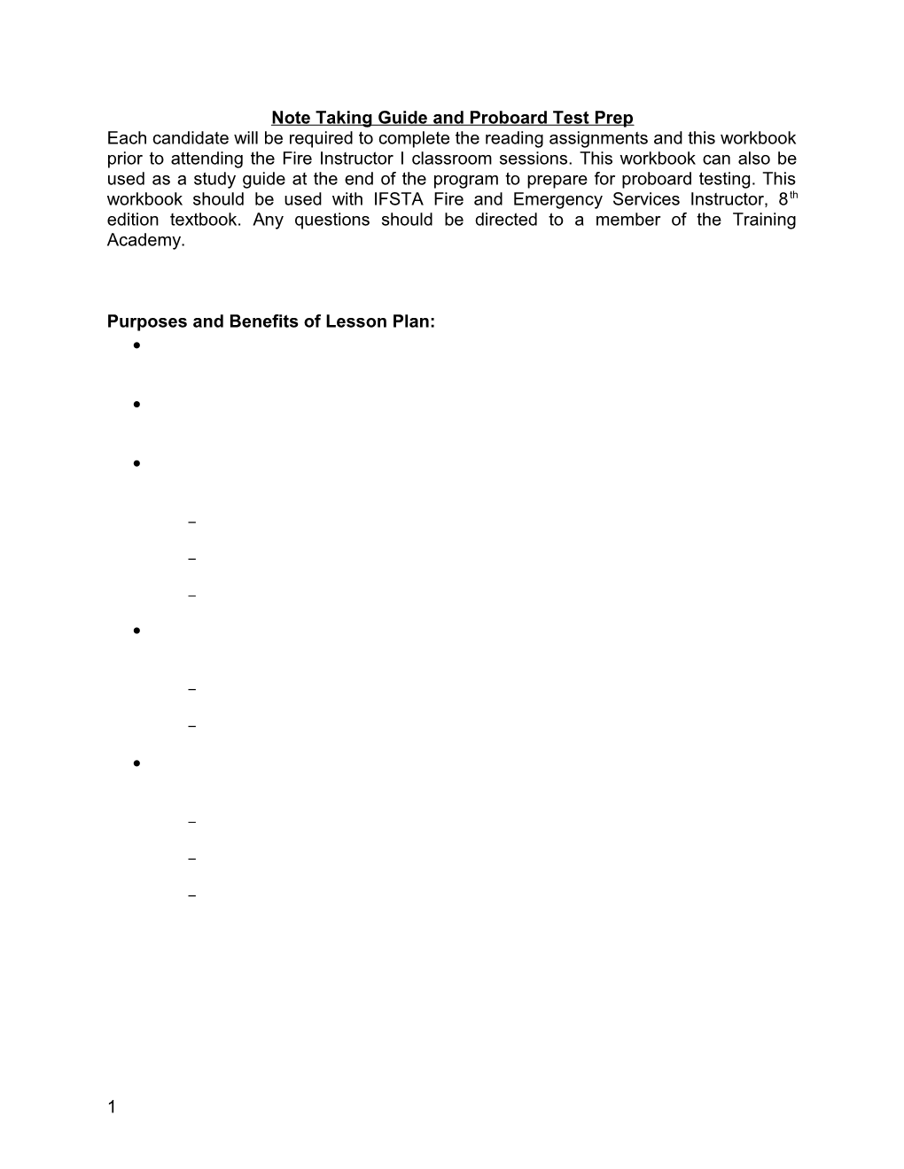 Note Taking Guide and Proboard Test Prep