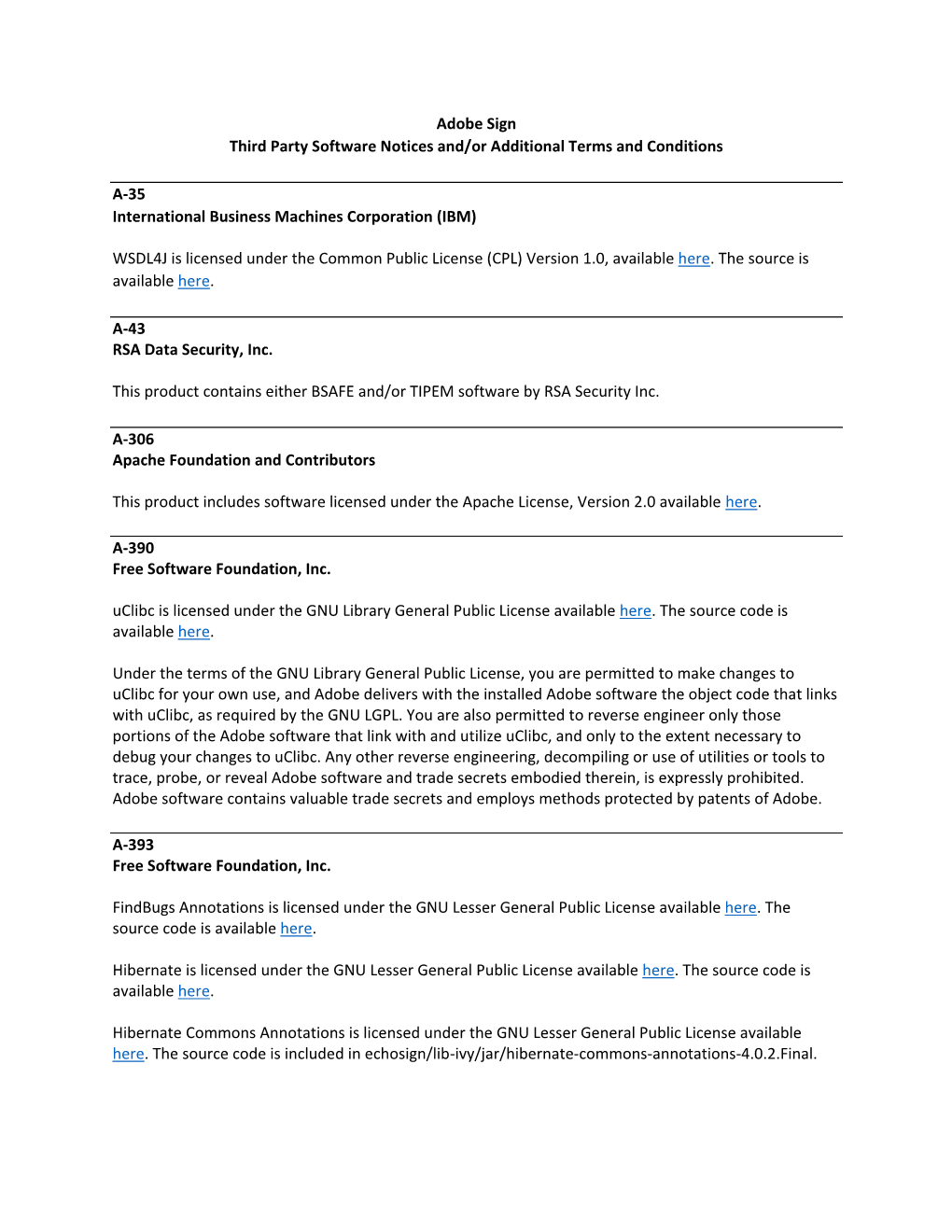 Adobe Sign Third Party Software Notices And/Or Additional Terms and Conditions A-35 International Business Machines Corporation