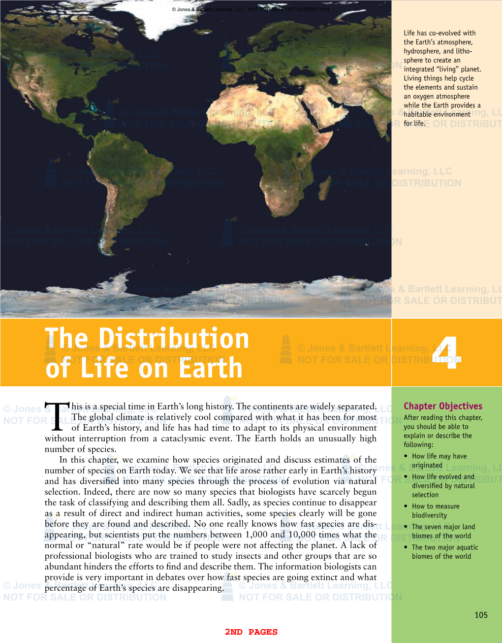 The Distribution of Life on Earth 2Nd Pages © Jones & Bartlett Learning, LLC