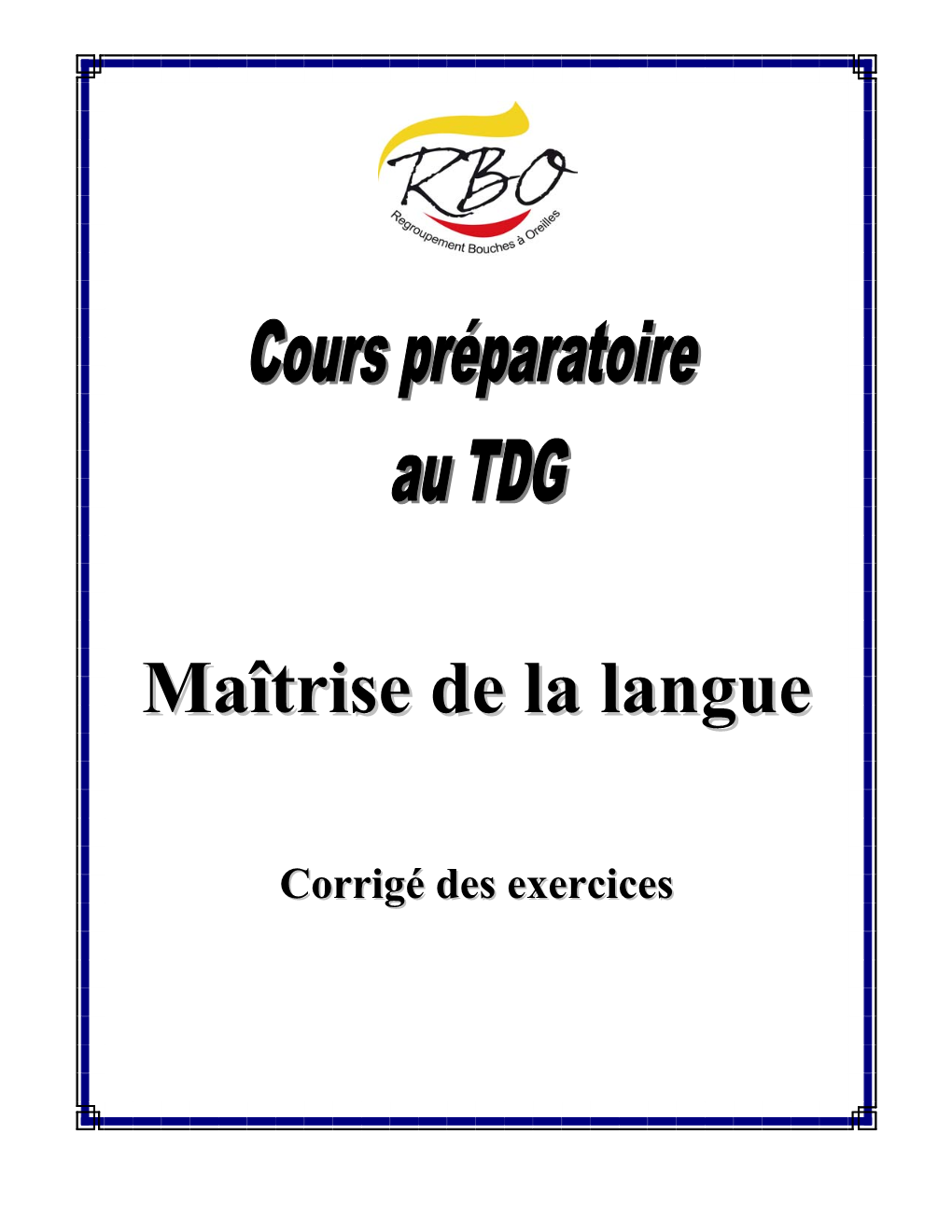 Corrigé Des Exercices