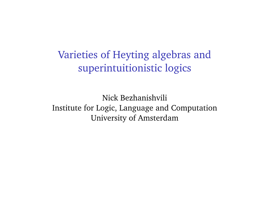 Varieties of Heyting Algebras and Superintuitionistic Logics