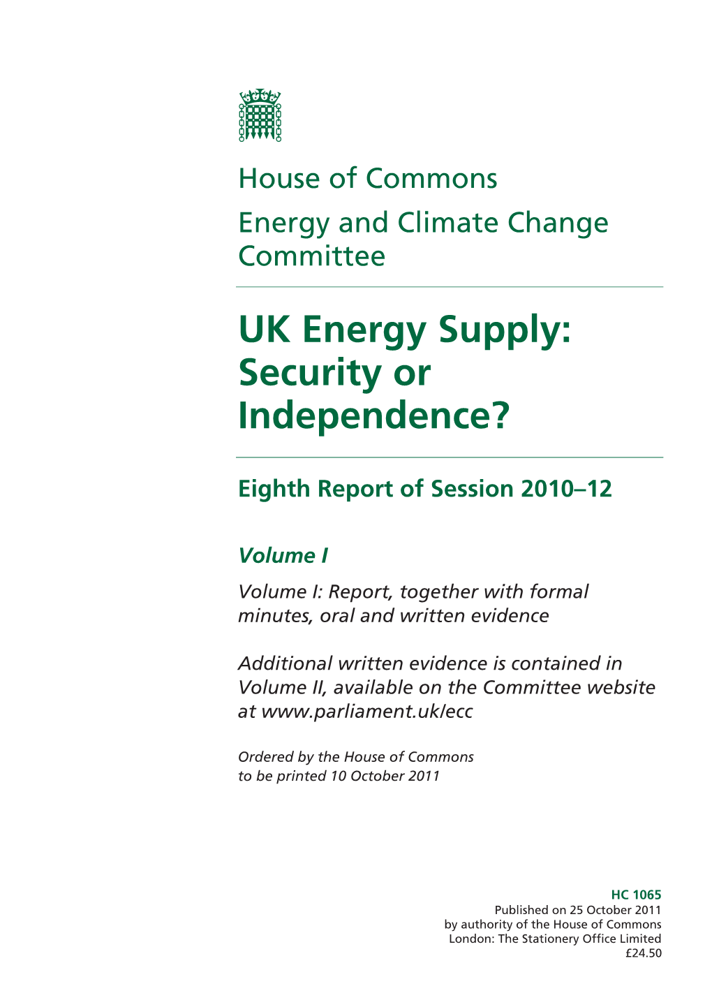 UK Energy Supply: Security Or Independence?