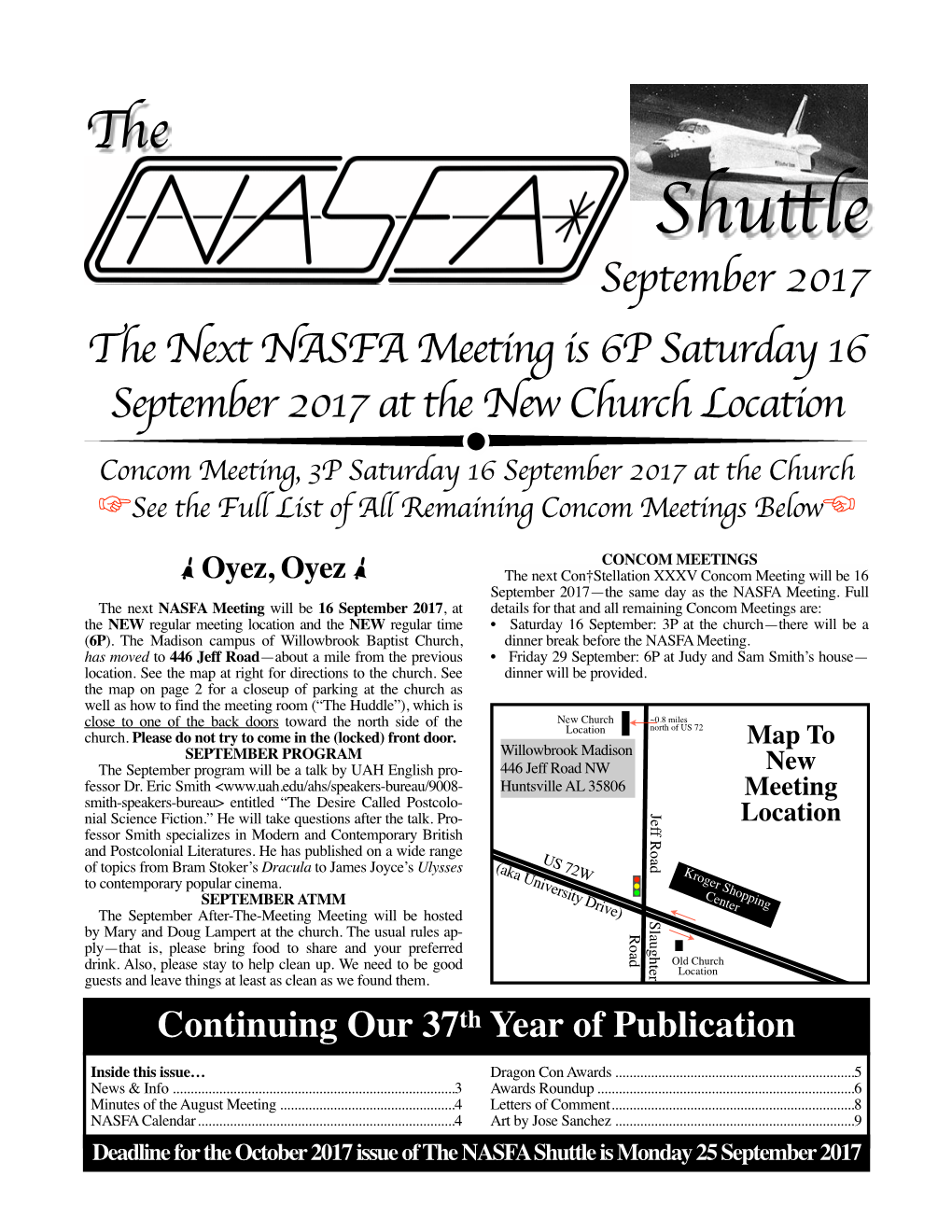 September 2017 NASFA Shuttle