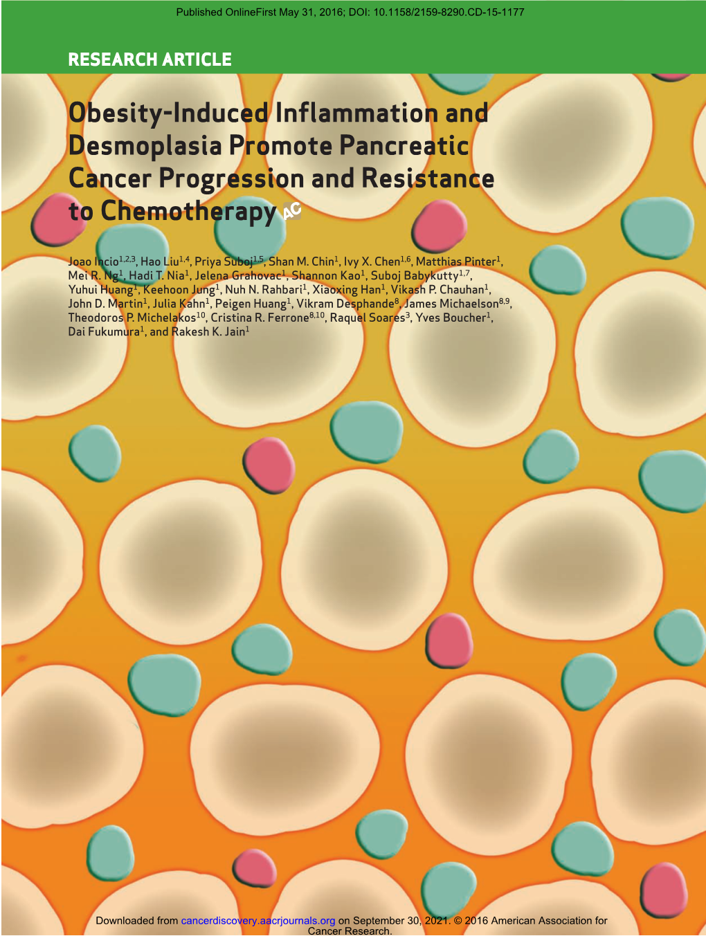 Obesity-Induced Inflammation and Desmoplasia Promote Pancreatic Cancer Progression and Resistance to Chemotherapy