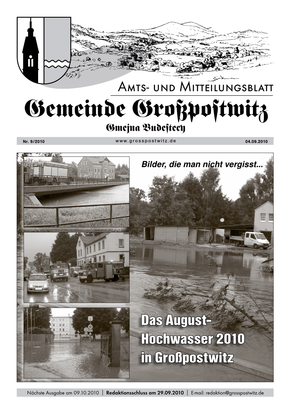 September 2010, Um 19.00 Uhr in Der Gemeinde- Einige Wurden Erneut Getroffen, Der Wasserstand War Diesmal Verwaltung Großpostwitz Stattfindet, Recht Herzlich Ein