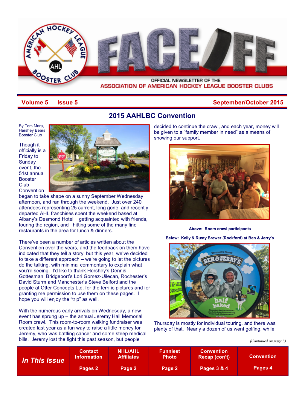 In This Issue 2015 AAHLBC Convention